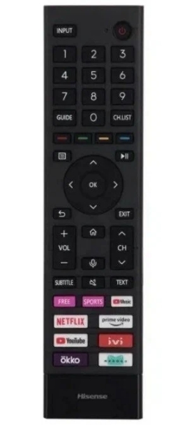 Пульт на модели Hisense