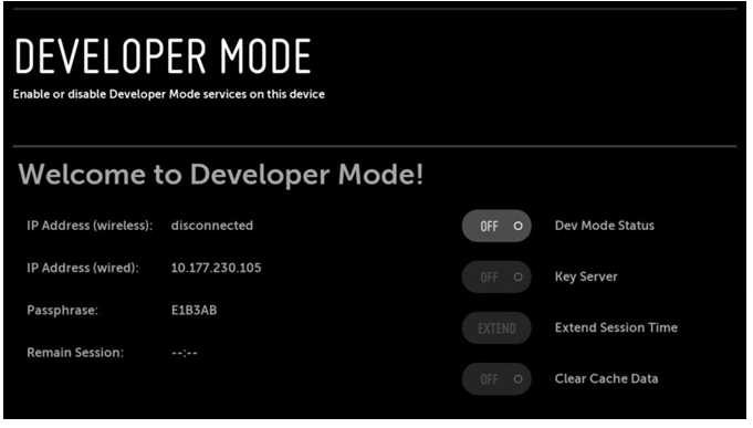 активация режима разработчика