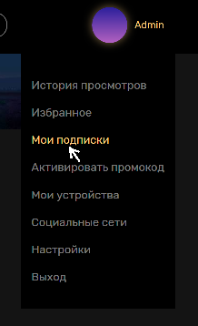 Раздел Мои подписки