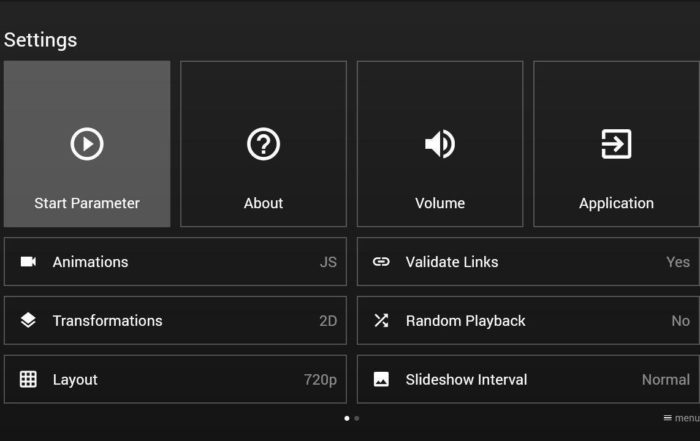 раздел Start Parameter – Setup
