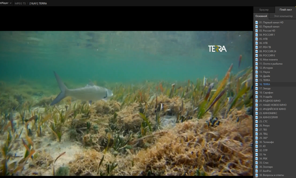 Телеканалы России в плеере